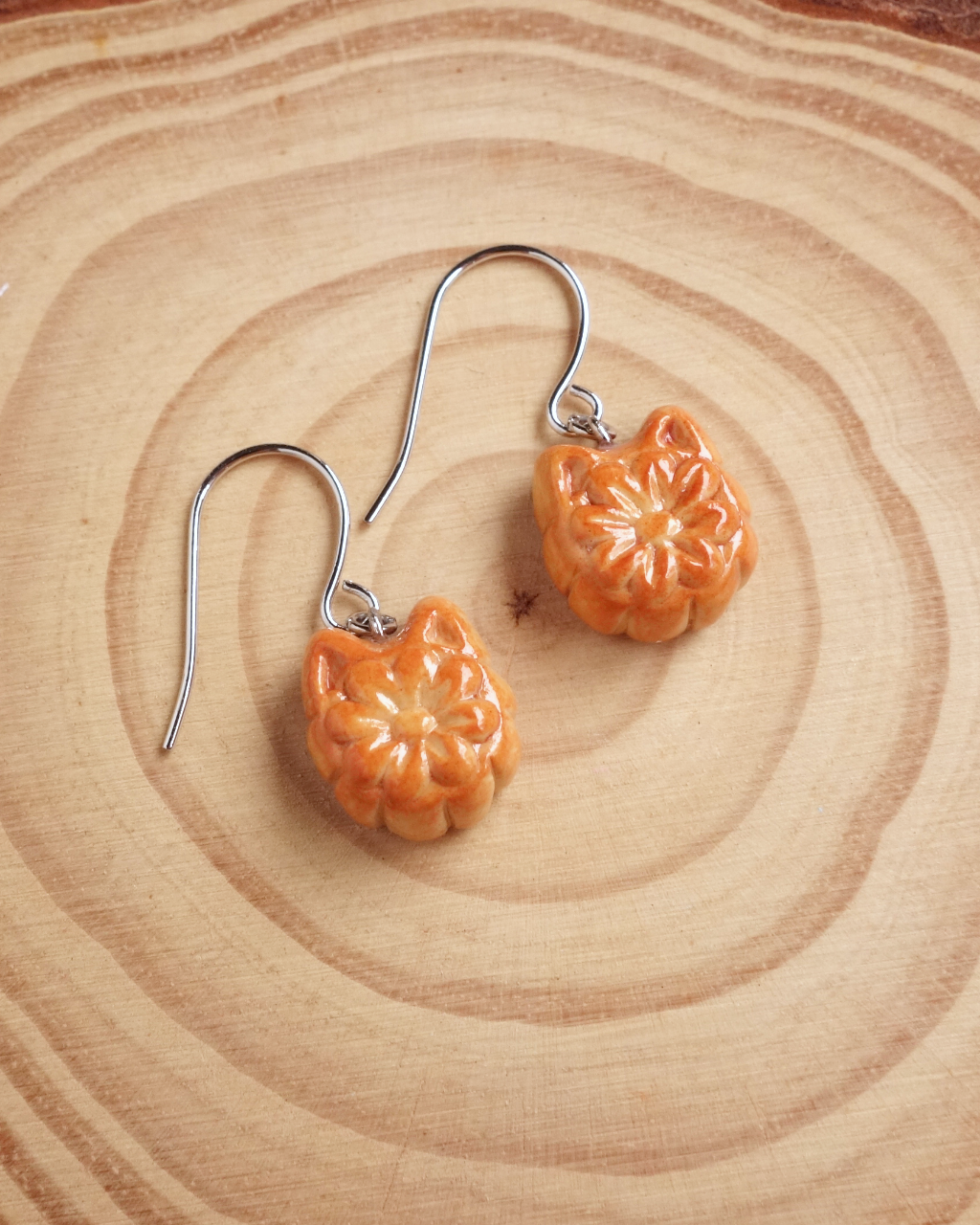 Cat Mooncake Earrings