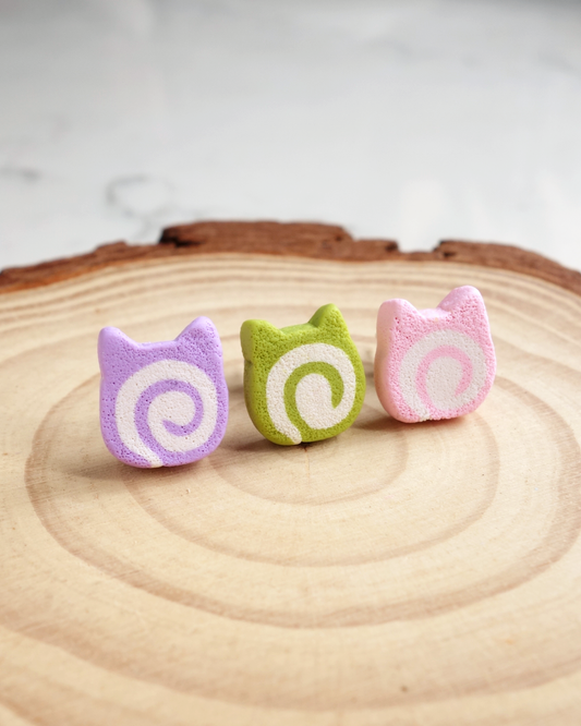 Cat Roll Cake Ear Studs