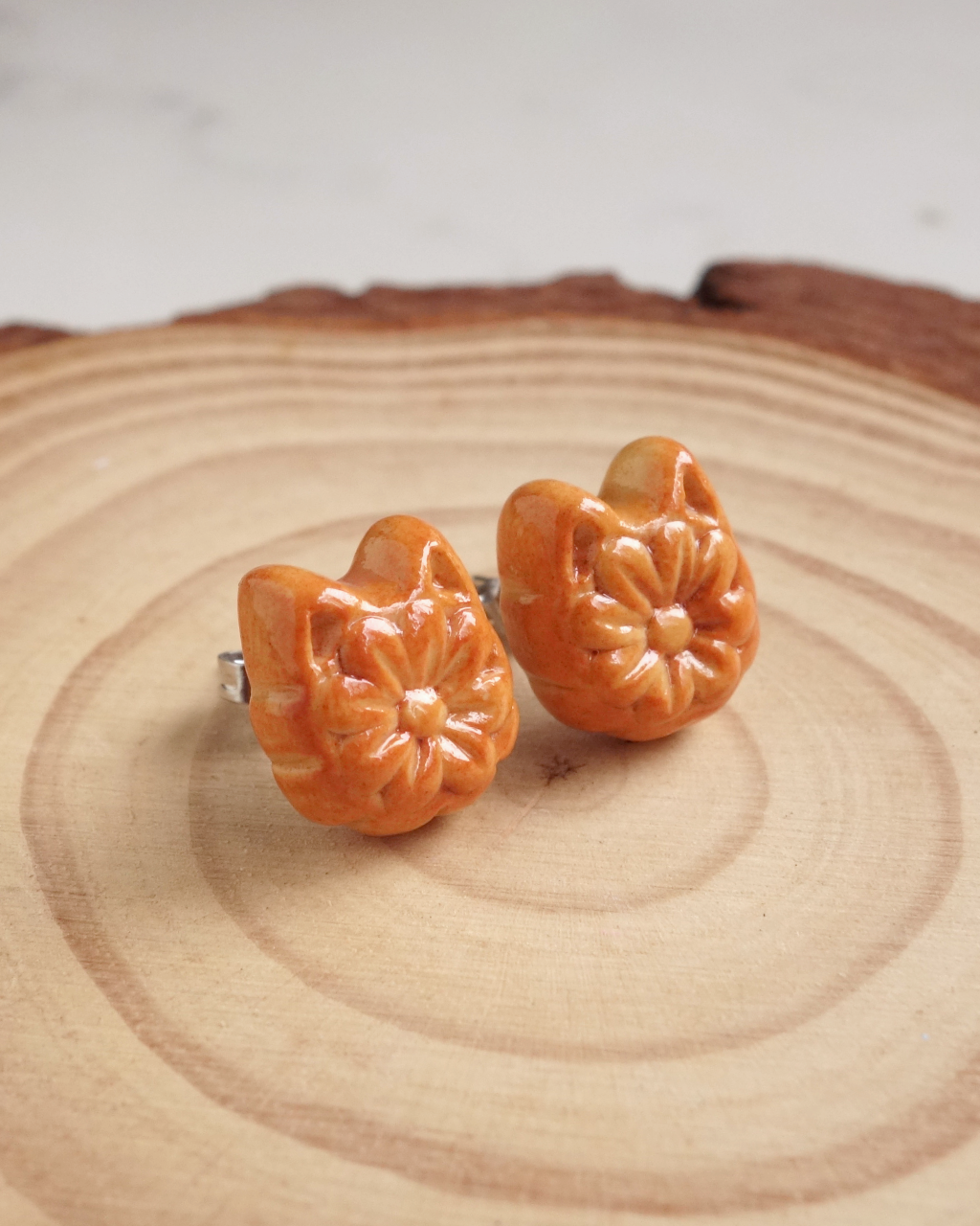 Cat Mooncake Earrings