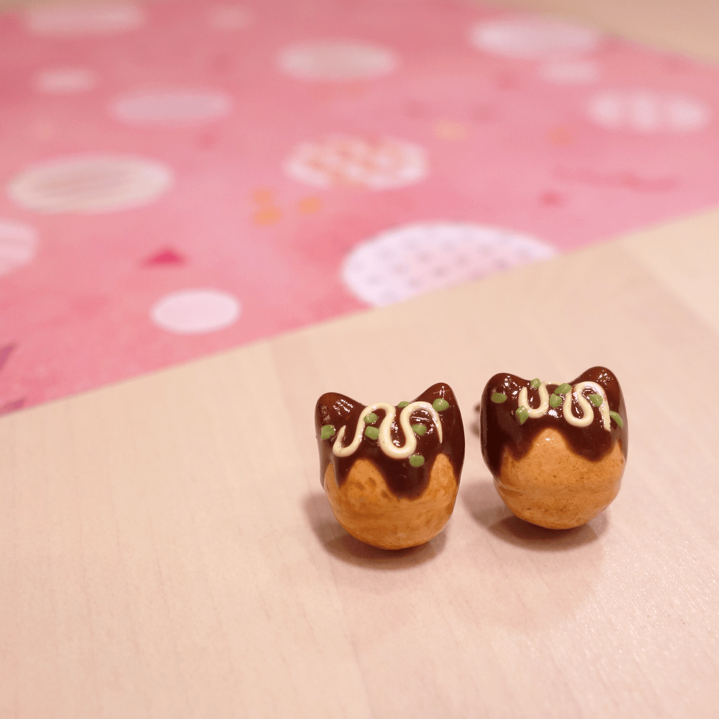 risu.craft x Purrballs neko takoyaki ear studs