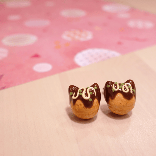 risu.craft x Purrballs neko takoyaki ear studs