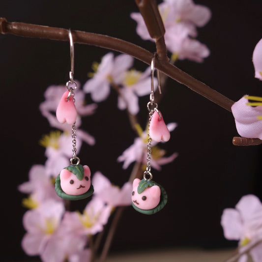 Sakura Cat Mochi Earrings