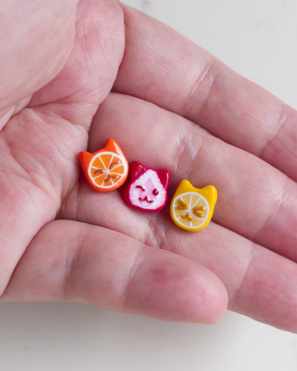 Cat Strawberry Ear Studs