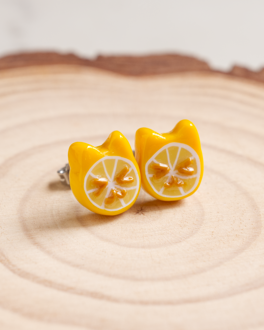 Cat Lemon Ear Studs