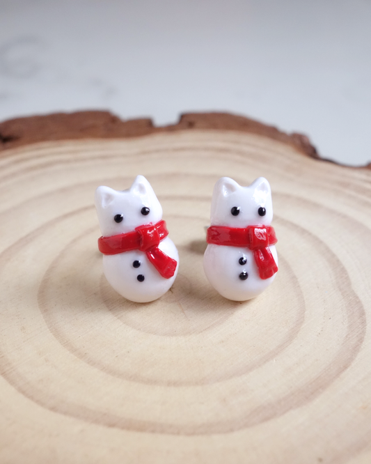 Snow Cat Ear Studs